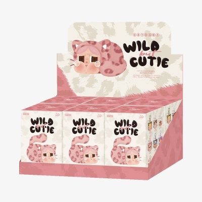Display de caixas com figura de vinil de gato cor de rosa WILD but CUTIE