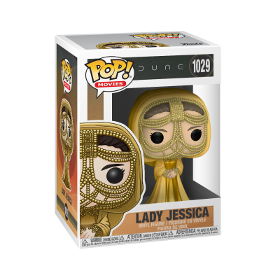 Figura Funko Pop! Lady Jessica Dune com vestido e máscara dourados em caixa