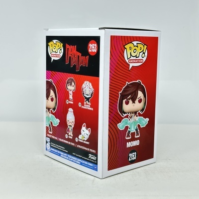 Caixa de boneco Funko POP! dançante com design vermelho e branco