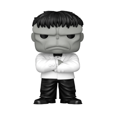 Figura colecionável com fato branco e cabelo preto