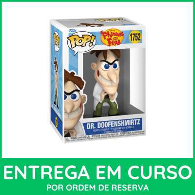 Figura Funko Pop Dr. Doofenshmirtz da série Phineas and Ferb na embalagem