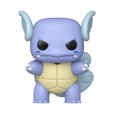 Boneco Funko Pop de Squirtle em plástico azul com barriga amarela