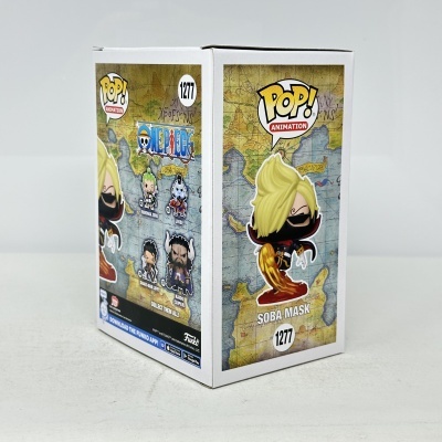 caixa branca Funko Pop! Animation do personagem Soba Mask com ilustração colorida e texto