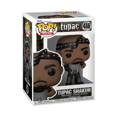 Figura Funko Pop! de Tupac Shakur na embalagem