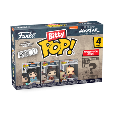 Pack de 4 figuras Funko Bitty Pop! da série Avatar The Last Airbender com personagens e display incluido