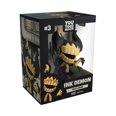 Boneco de vinil Ink Demon YouTooz em caixa preta com janela transparente