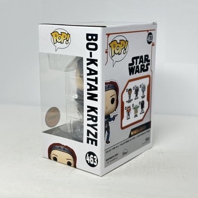 Figura Funko Pop! Bo-Katan Kryze com caixa branca e logótipos POP! e Star Wars
