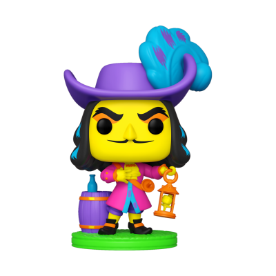 Figura Pop de vinil de personagem com chapéu roxo e penas azuis segurando lanterna