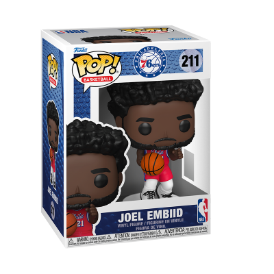 Figura Funko Pop Joel Embiid da Philadelphia 76ers em embalagem