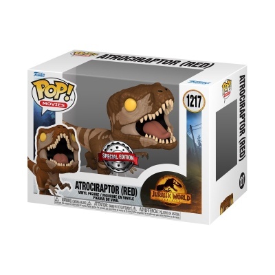 Figura Funko Pop! Atrociraptor (vermelho) Jurassic World com embalagem