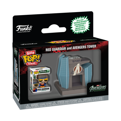 Brinquedo Funko Bitty Pop Red Guardian e Avengers Tower embalado