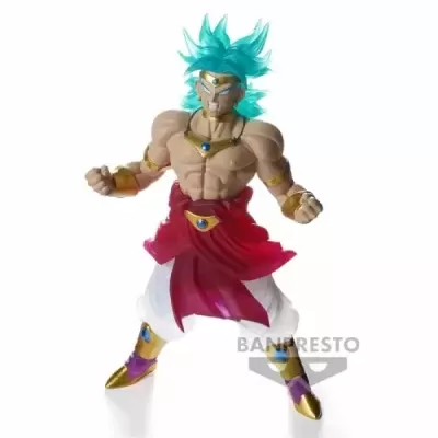 Figura de ação personagem cabelo azul corpo musculado calças brancas faixa vermelha pulseiras douradas