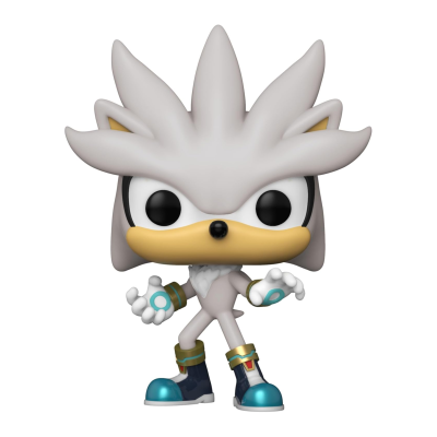 Figura colecionável Funko Pop Silver the Hedgehog cinza e azul