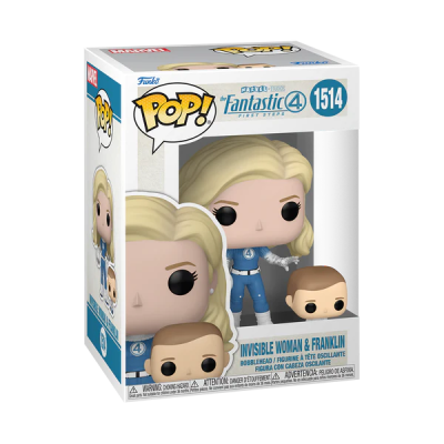 Figurine Funko Pop! Invisible Woman & Franklin da Fantastic 4 em embalagem