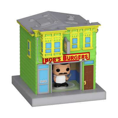 Miniatura de loja Bob's Burgers com personagem miniatura