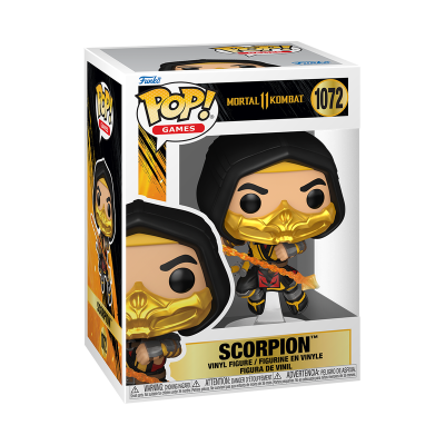 Funko Pop! Scorpion Mortal Kombat vinil na caixa