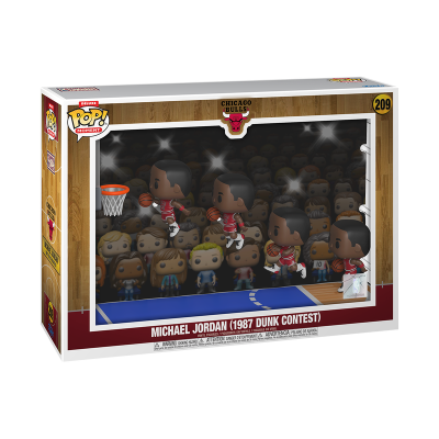 Figura Funko Pop! Michael Jordan (1987 Dunk Contest) em caixa com janela e 4 poses