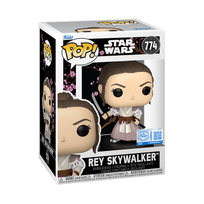 Figura Funko Pop! Rey Skywalker da Star Wars na caixa