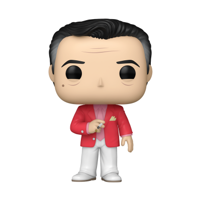 Figura Funko Pop de homem com casaco vermelho e calças brancas