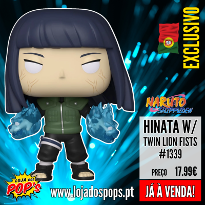 Figura Funko Pop Hinata de Naruto Shippuden com efeitos azuis nas mãos