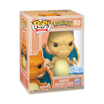 Funko Pop! Pokémon Charizard número 843, figura de vinil em caixa com selo de originalidade