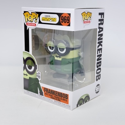 Figura colecionável Pop! Movies FrankenBob da série Minions na caixa