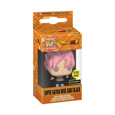 Figura em vinil Super Saiyan Rosé Goku Black em caixa laranja da Pocket Pop! Dragon Ball Super
