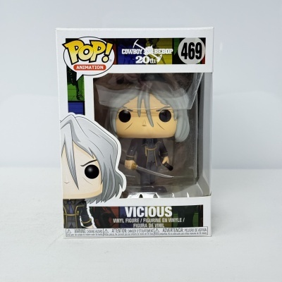 Figura Funko Pop Vicious Cowboy Bebop 20th nº 469 em caixa transparente