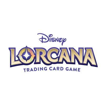 Logotipo Disney Lorcana Trading Card Game em dourado e azul