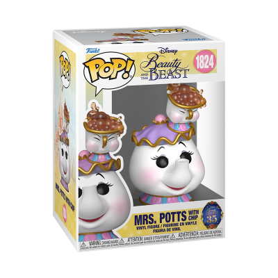 Figura de vinil Funko POP! Disney Beauty and the Beast Mrs. Potts e Chip na caixa