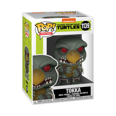 Figura de vinil Tokka das Teenage Mutant Ninja Turtles na caixa POP! Movies
