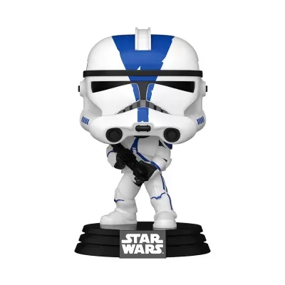 Figura Funko Pop Star Wars com capacete branco e riscas azuis