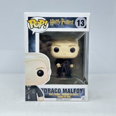 Figura POP! Draco Malfoy Harry Potter número 13 na caixa.