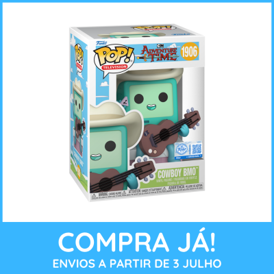 Figura Funko Pop Cowboy BMO Adventure Time dentro de caixa
