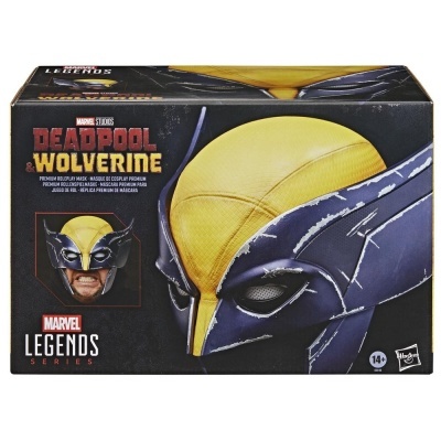 Máscara premium de cosplay Wolverine da série Marvel Legends em caixa preta