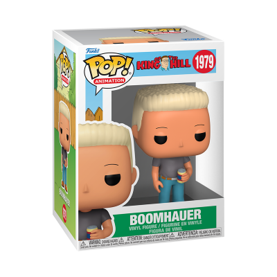 Funko Pop! Boomhauer da série King of the Hill na caixa original.
