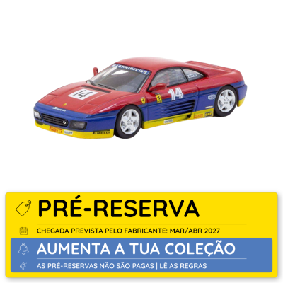 Miniatura de carro de corrida Ferrari vermelho azul amarelo com número 14