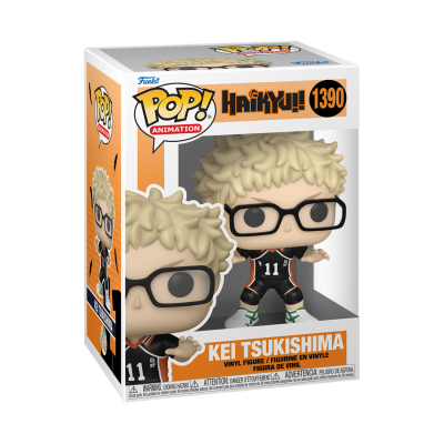 Figura Funko Pop! Kei Tsukishima Haikyuu!! número 1390 em embalagem