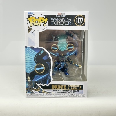 Figura Funko Pop! Okoye (Midnight Angel) da série Wakanda Forever em caixa