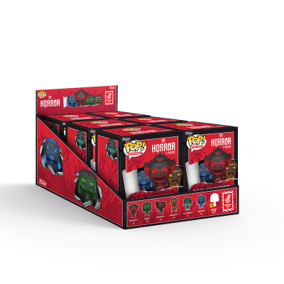 Expositor com caixas de Funko Pop! Mystery da série HORROR