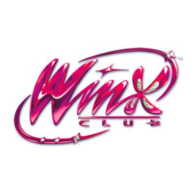Logótipo Winx CLUB em tons de rosa e vermelho brilhante