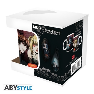 Caixa para caneca decorada com imagens do anime Death Note