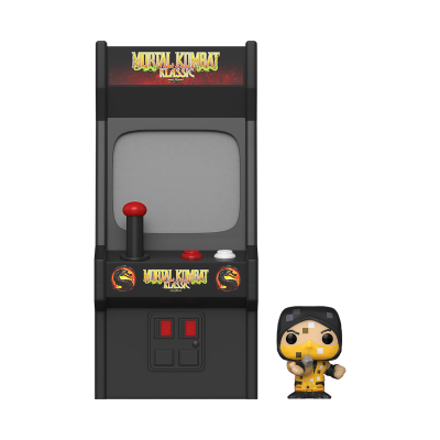 Máquina de arcade Mortal Kombat Klassic com figura Funko Pop