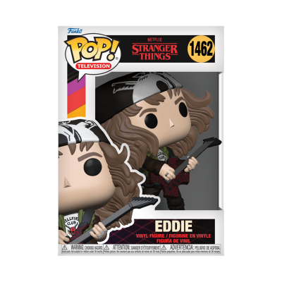 Funko Pop! figura de Eddie da série Stranger Things numa caixa com numeração 1462