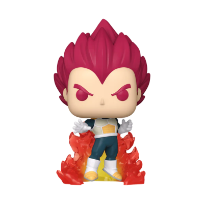 Figura colecionável Funko Pop personagem com cabelo vermelho e chamas