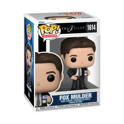 Funko Pop Fox Mulder da série The X-Files na embalagem