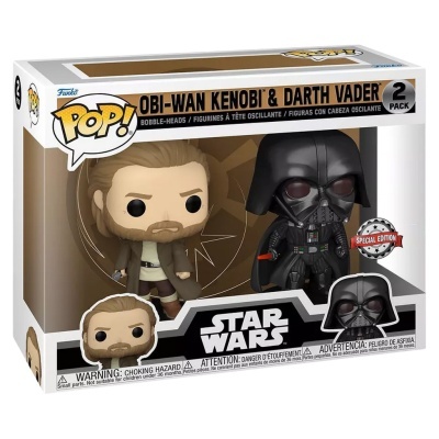 Conjunto Funko Pop Obi-Wan Kenobi e Darth Vader Star Wars