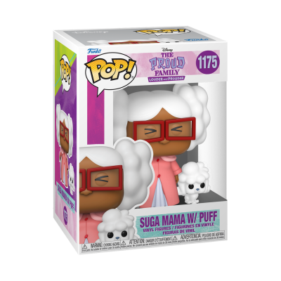 Funko Pop Suga Mama com Puff da série The Proud Family, vinil, óculos vermelhos, cabelo branco