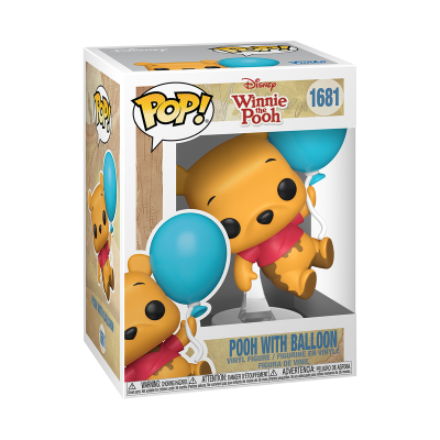 Boneco Funko Pop! do Winnie the Pooh com balão azul na caixa