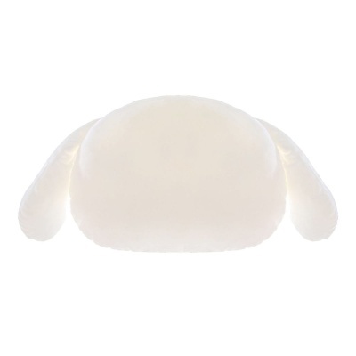 Almofada branca com orelhas em fundo branco